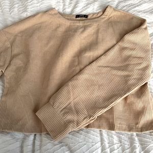 Yellow ribbed cropped top